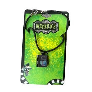 Beetlejuice Recently Deceased Book Necklace Black Green Cute Fun Teens Movie NEW